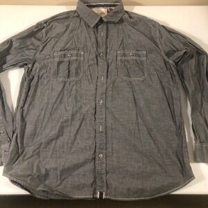 Weatherproof Vintage Mens XL Gray Button Up Shirt Long Sleeve Workwear‎ Inspired